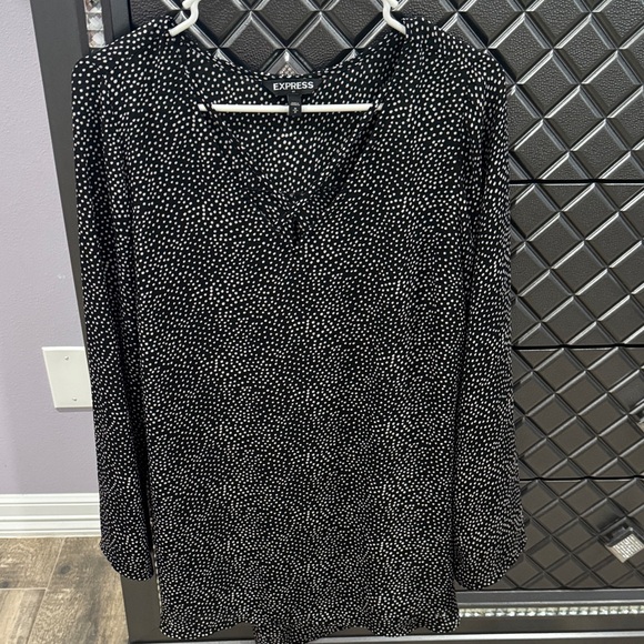 Express Black and White Polka Dot Blouse - Picture 1 of 5